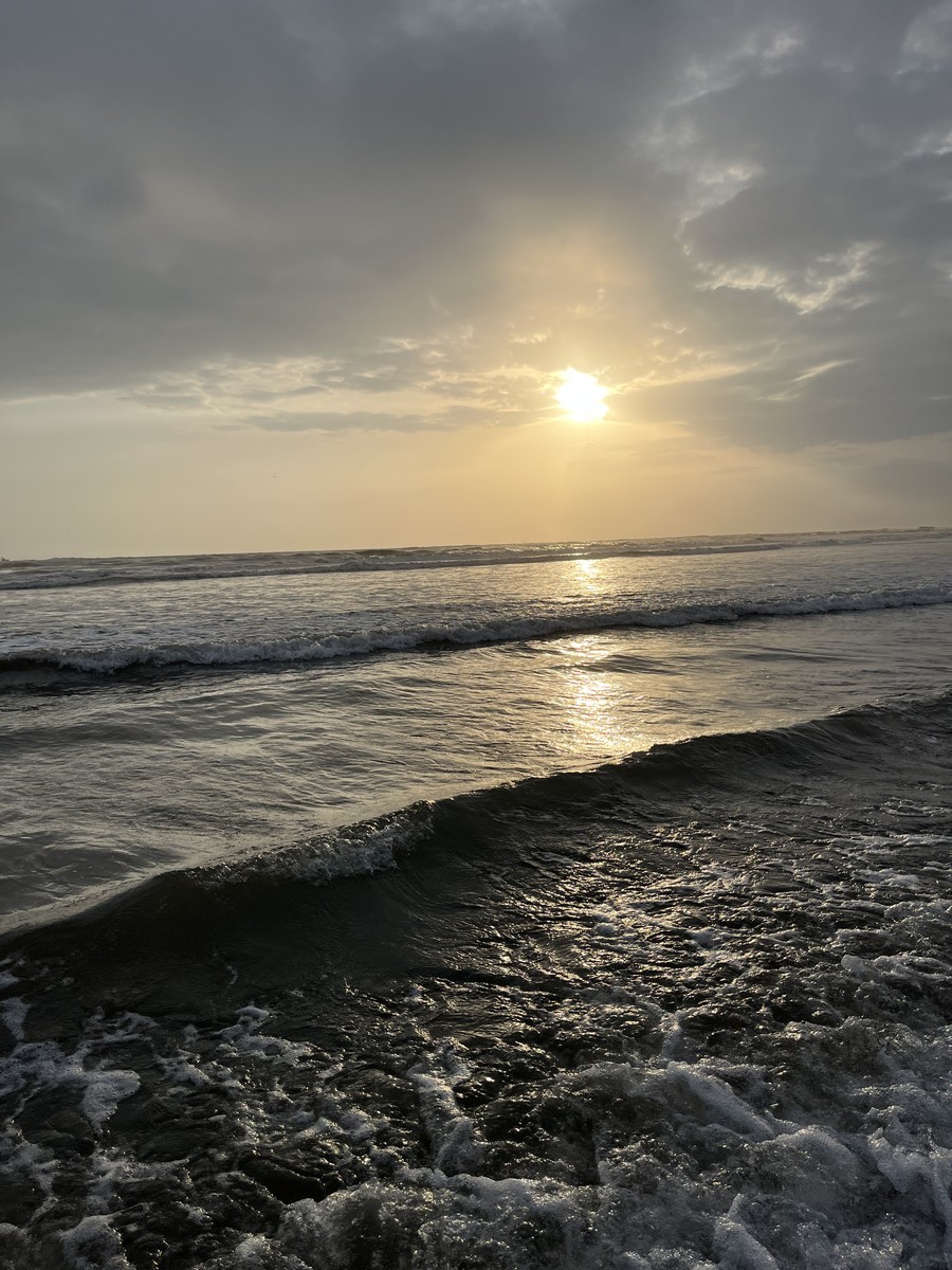 Sunrise over the waves