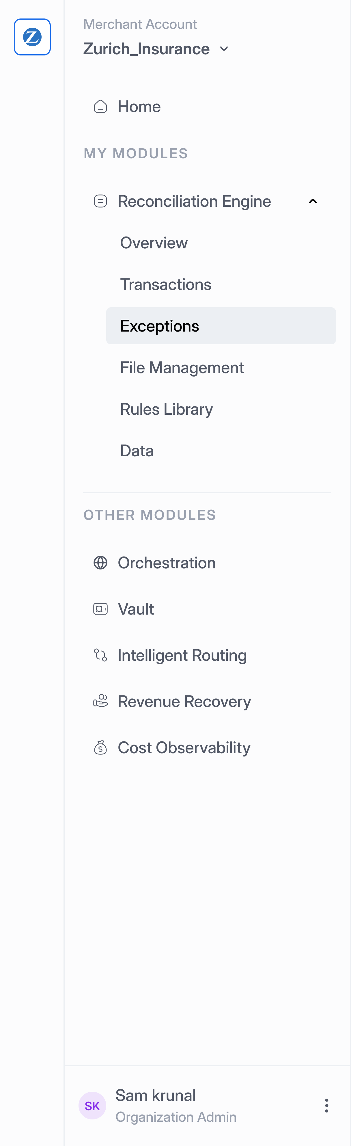Navigation sidebar